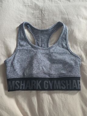 Gymshark Flex Heather Gray Seamless Racerback Sports Bra